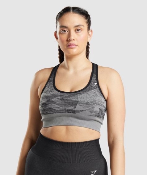 Women's Gymshark Adapt Ombre Seamless Sports Bra Black | CA ADN071